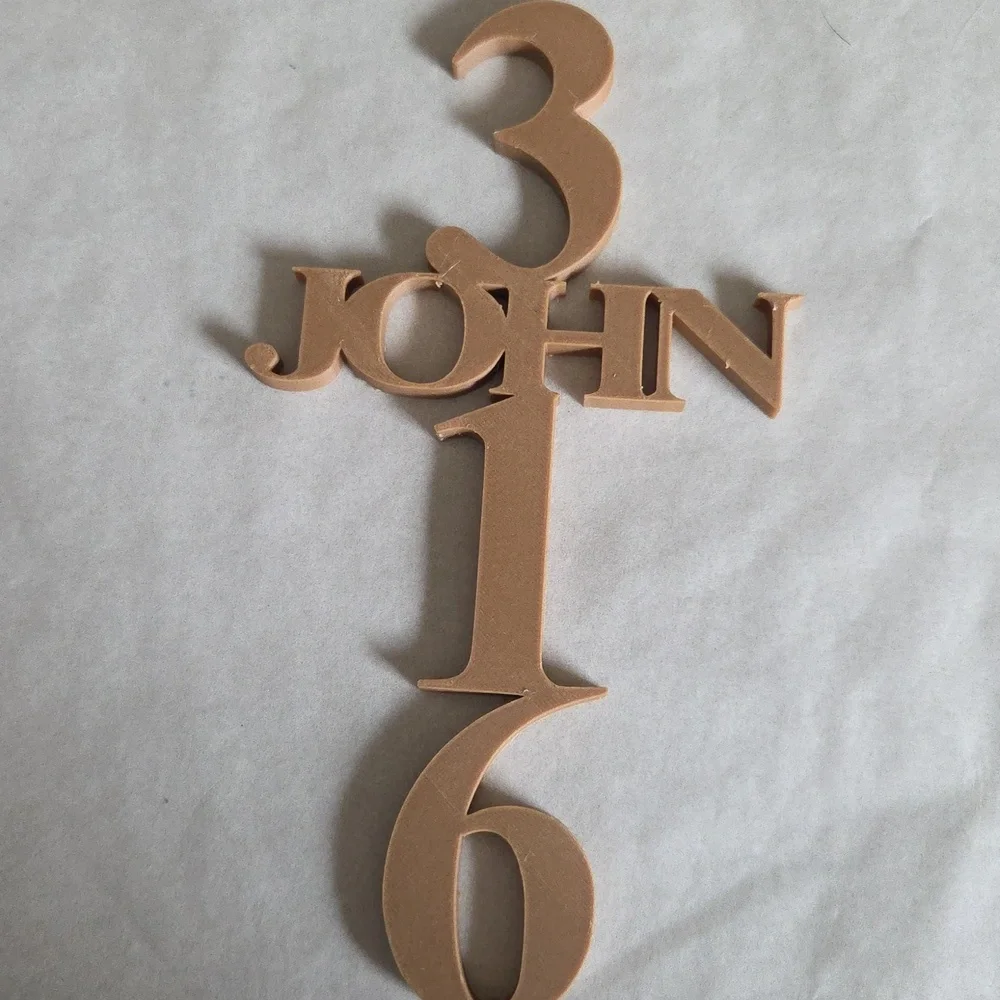 3-D Printed John 3:16 Wall Decor 4.5x8.5